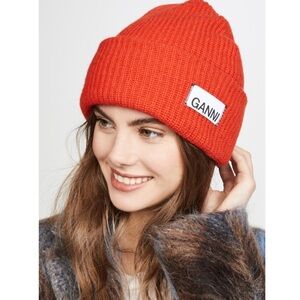 Ganni red beanie